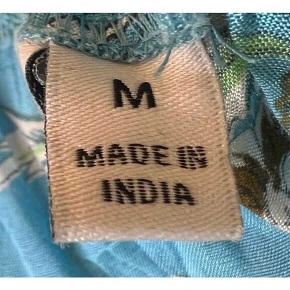 Masai Off the Shoulder Blue Floral Smocked Tunic Dress NWT Size Medium - Picture 8 of 10